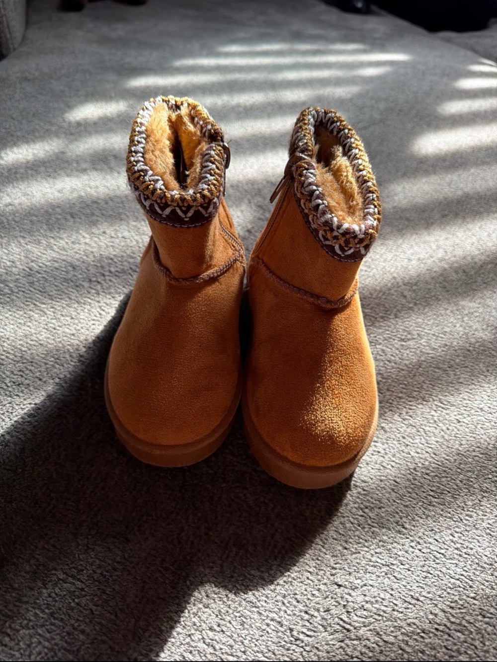 Cozy kids Short Winter Boots - Chestnut